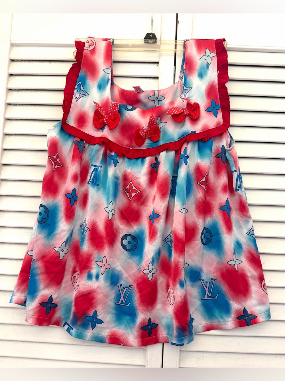 Hello Kitty Boutique Louis Vuitton inspire Americana silk like Sleeveless blouse